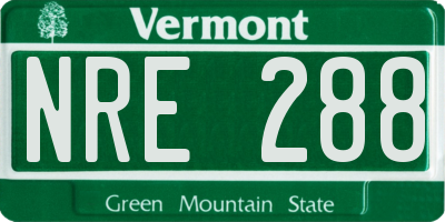VT license plate NRE288