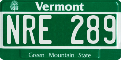 VT license plate NRE289
