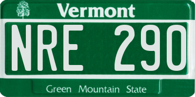 VT license plate NRE290