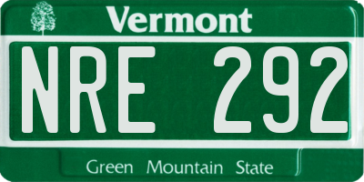 VT license plate NRE292