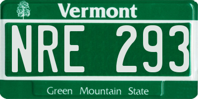 VT license plate NRE293
