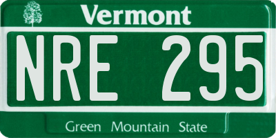 VT license plate NRE295