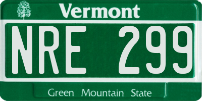 VT license plate NRE299