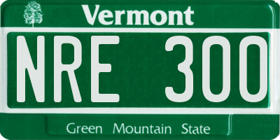 VT license plate NRE300