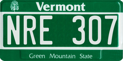 VT license plate NRE307