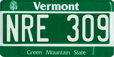 VT license plate NRE309