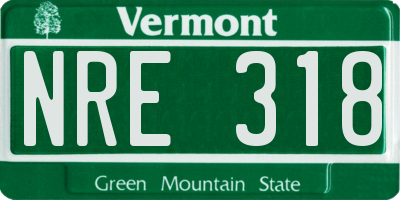 VT license plate NRE318