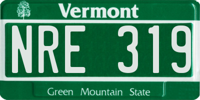VT license plate NRE319