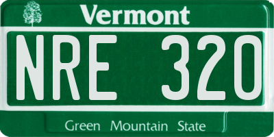 VT license plate NRE320