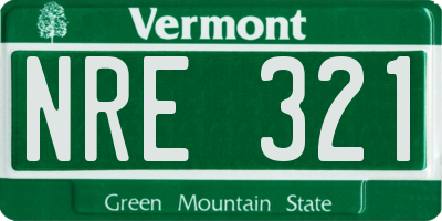 VT license plate NRE321