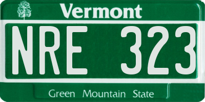 VT license plate NRE323