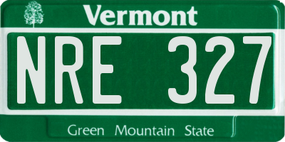 VT license plate NRE327