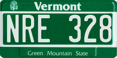 VT license plate NRE328