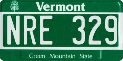 VT license plate NRE329