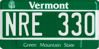 VT license plate NRE330