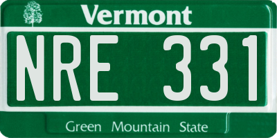 VT license plate NRE331