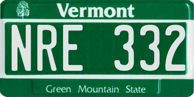 VT license plate NRE332