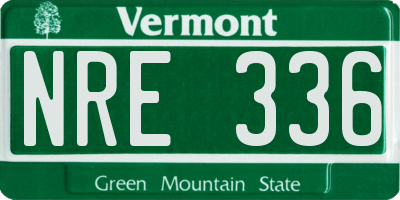 VT license plate NRE336