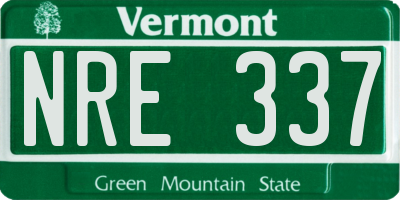 VT license plate NRE337