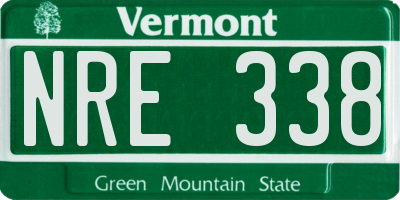 VT license plate NRE338
