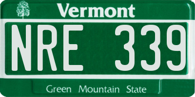 VT license plate NRE339