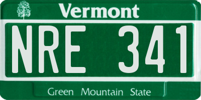 VT license plate NRE341