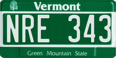 VT license plate NRE343