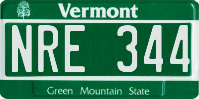 VT license plate NRE344