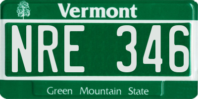 VT license plate NRE346
