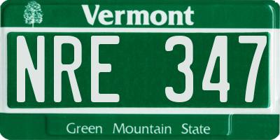 VT license plate NRE347