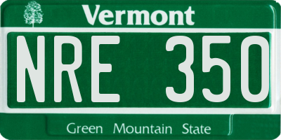 VT license plate NRE350