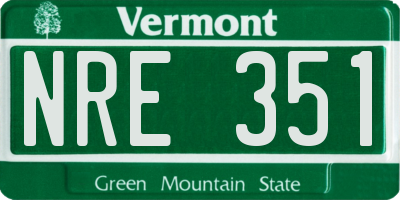 VT license plate NRE351