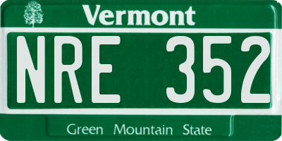 VT license plate NRE352