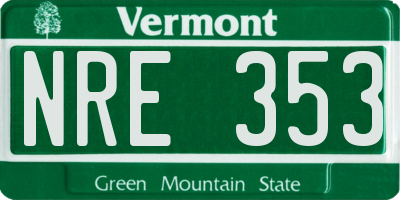 VT license plate NRE353