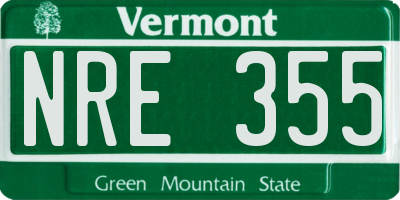 VT license plate NRE355