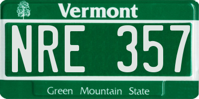 VT license plate NRE357