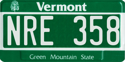 VT license plate NRE358