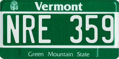 VT license plate NRE359