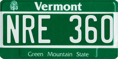 VT license plate NRE360