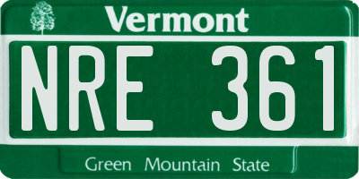 VT license plate NRE361