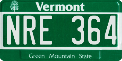 VT license plate NRE364