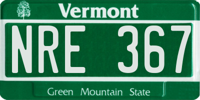 VT license plate NRE367