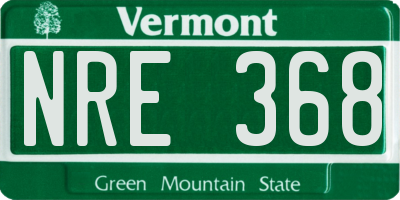 VT license plate NRE368