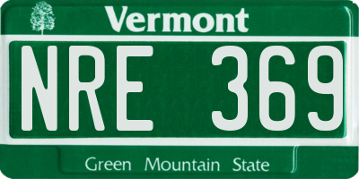 VT license plate NRE369