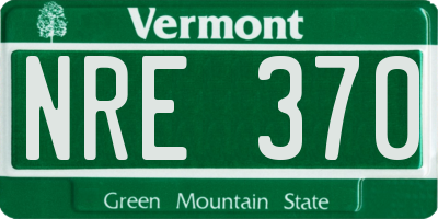 VT license plate NRE370