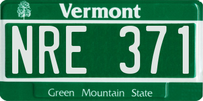 VT license plate NRE371