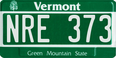 VT license plate NRE373