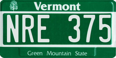 VT license plate NRE375