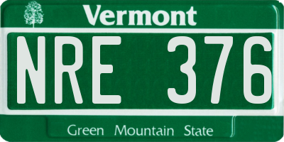 VT license plate NRE376