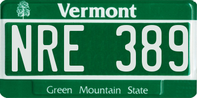 VT license plate NRE389